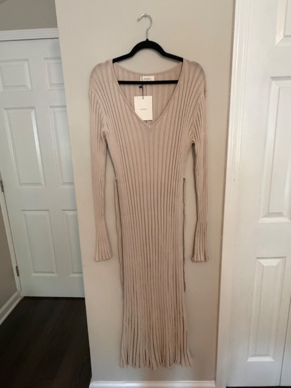 DISSH Reign Stone Long Sleeve Knit Midi Dress